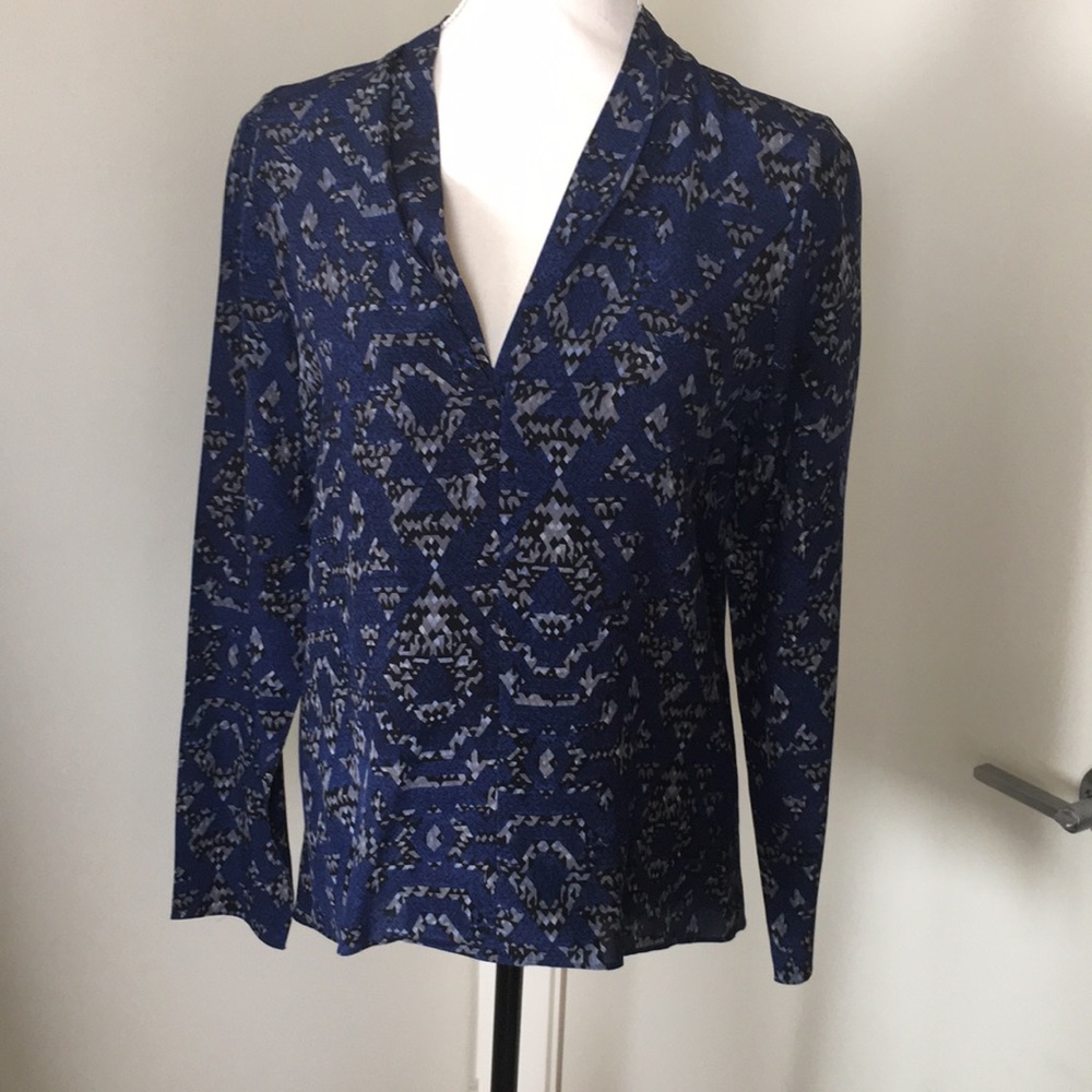 Barney’s Silk Abstract Print Blouse - image 1